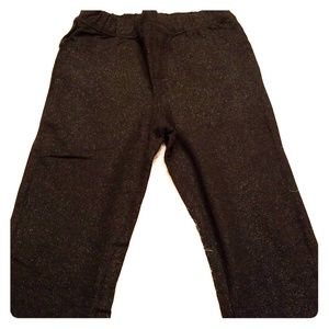 Girls Black Sparkle Holiday Leggings Size 14/16